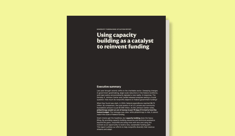 Using capacity building as a catalyst to reinvent funding