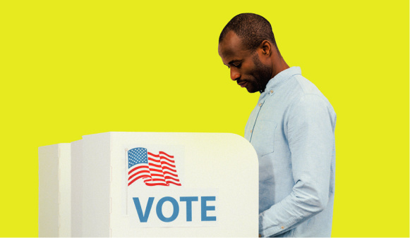 Man voting at a US Election