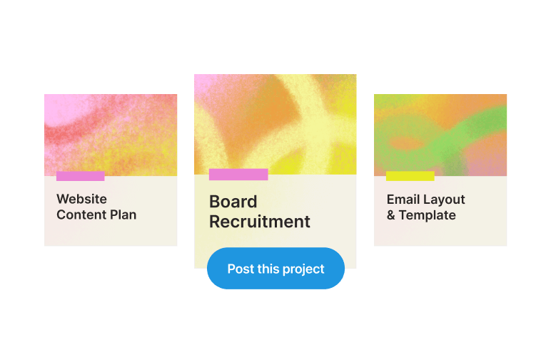 A view showing three different project templates.